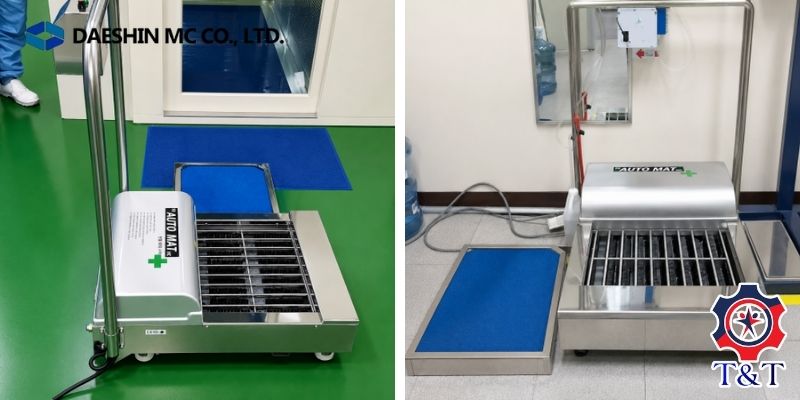 Máy làm sạch đế giày Daeshin DS-313 được ưa chuộng trong các nhà máy điện tử và công nghệ